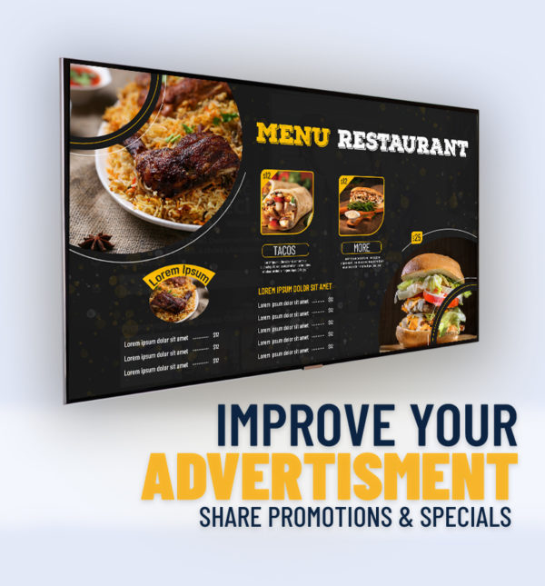 Digital Signage - Digital Menu Advertisment